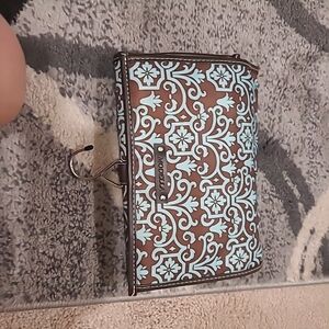Modella brand hanging cosmetic toiletry travel bag  Brown Paisley